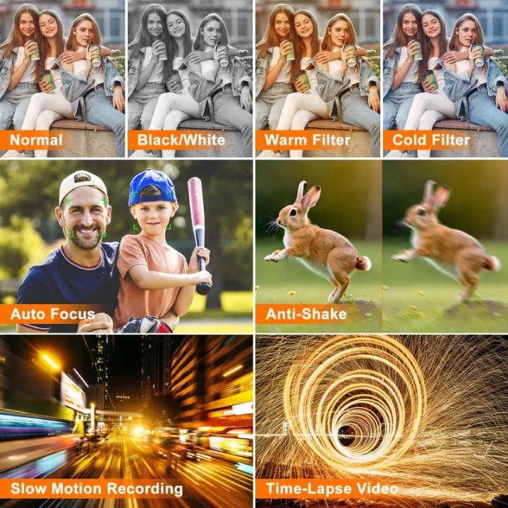 Sonida 5K Touchscreen Vlogging Camera – 3.2" Mirrorless 4K Digital Cam with Flip Screen