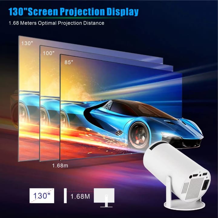 HY300 Portable 4K Android WiFi Mini Projector – Smart Home Theater with Android 11