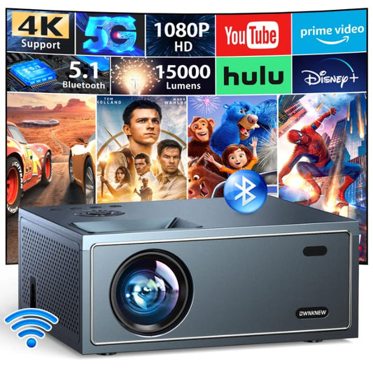 "300" LED Home Theater Projector - Native 1080P & 4K Support | 5G/2.4G WiFi | Indoor/Outdoor Movie Night